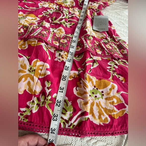 Maisie Designer Vibrant Pink Cotton Mini Dress Women’s Size Medium - Picture 13 of 15